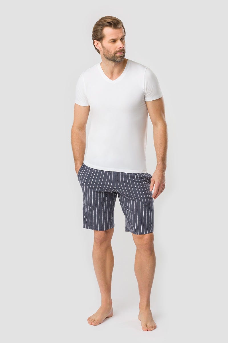 Rösch Herren Bermuda im klassischen Streifen-Druck 100% Baumwolle Flash Sale