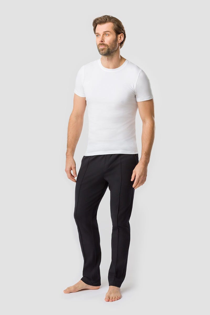 Rösch Herren Loungehose mit Biese Jogginghose Lässig Materialmix Online Shopping