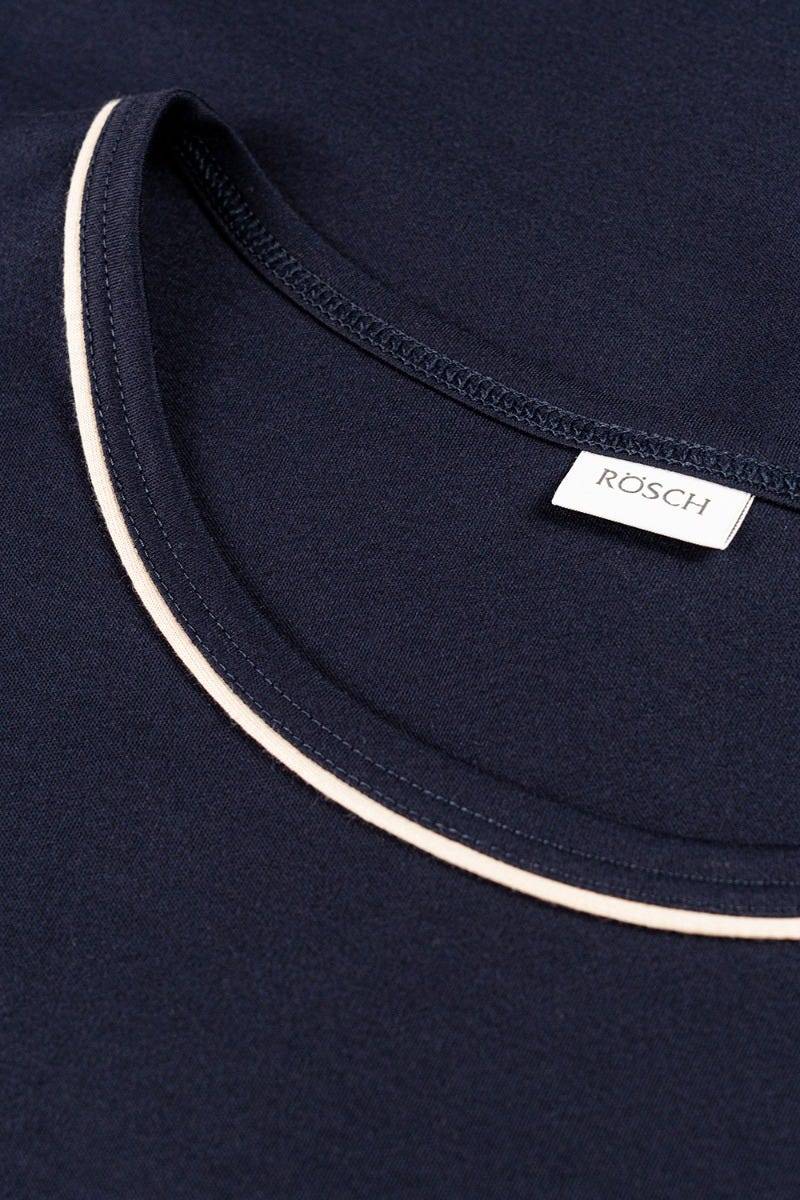 Rösch Herren Kurzer Pyjama mit Minimalprint Blau Bermuda 100% Baumwolle Exklusivangebot