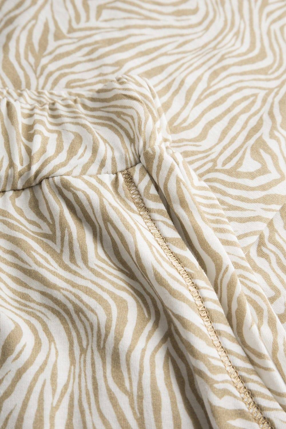 Rösch Hose im Zebra-Druck Beige Paspel Ziernähte Mix &amp; Match Baumwolle/Modal Jubiläumsangebot