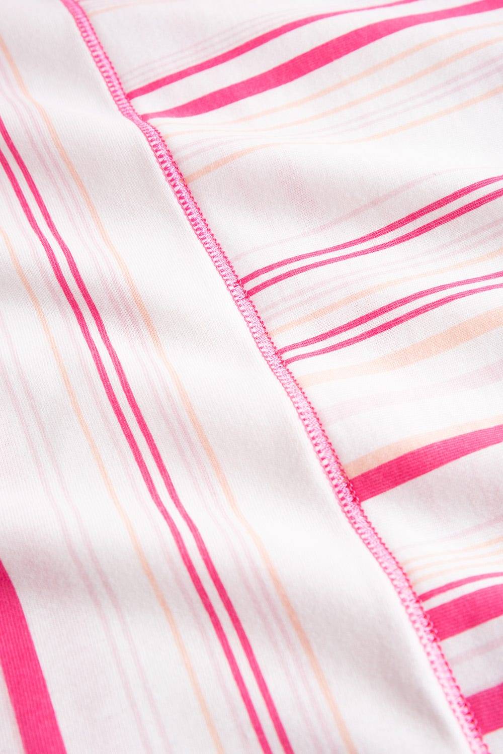 Rösch Nachthemd im rosa Streifendruck V-Ausschnitt Ziernähte 100% Baumwolle Saisonale Angebote