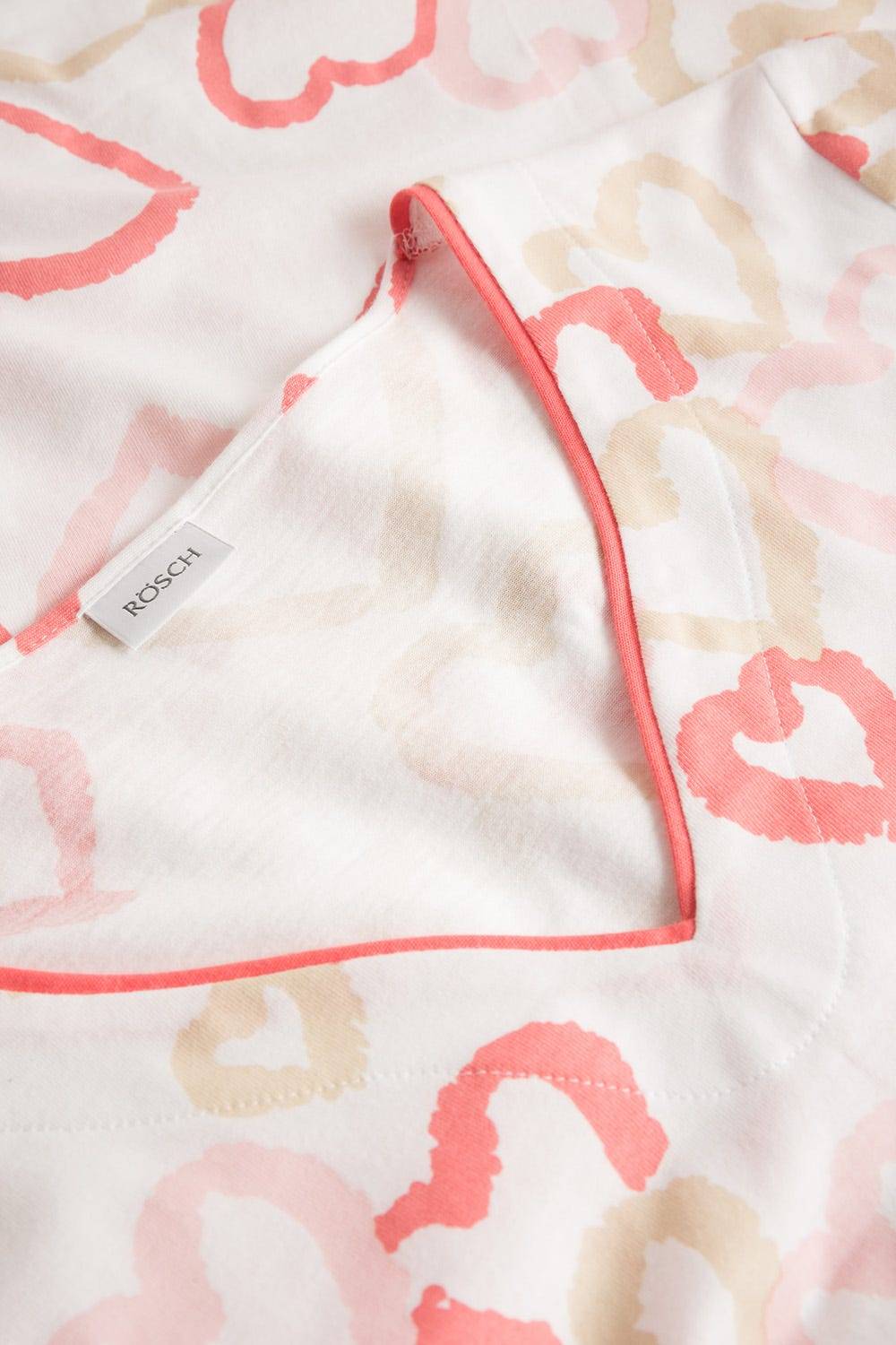 Rösch Kurzer Pyjama im Herzen-Druck V-Ausschnitt Bermuda 100% Baumwolle Kauf eins, bekomm eins gratis