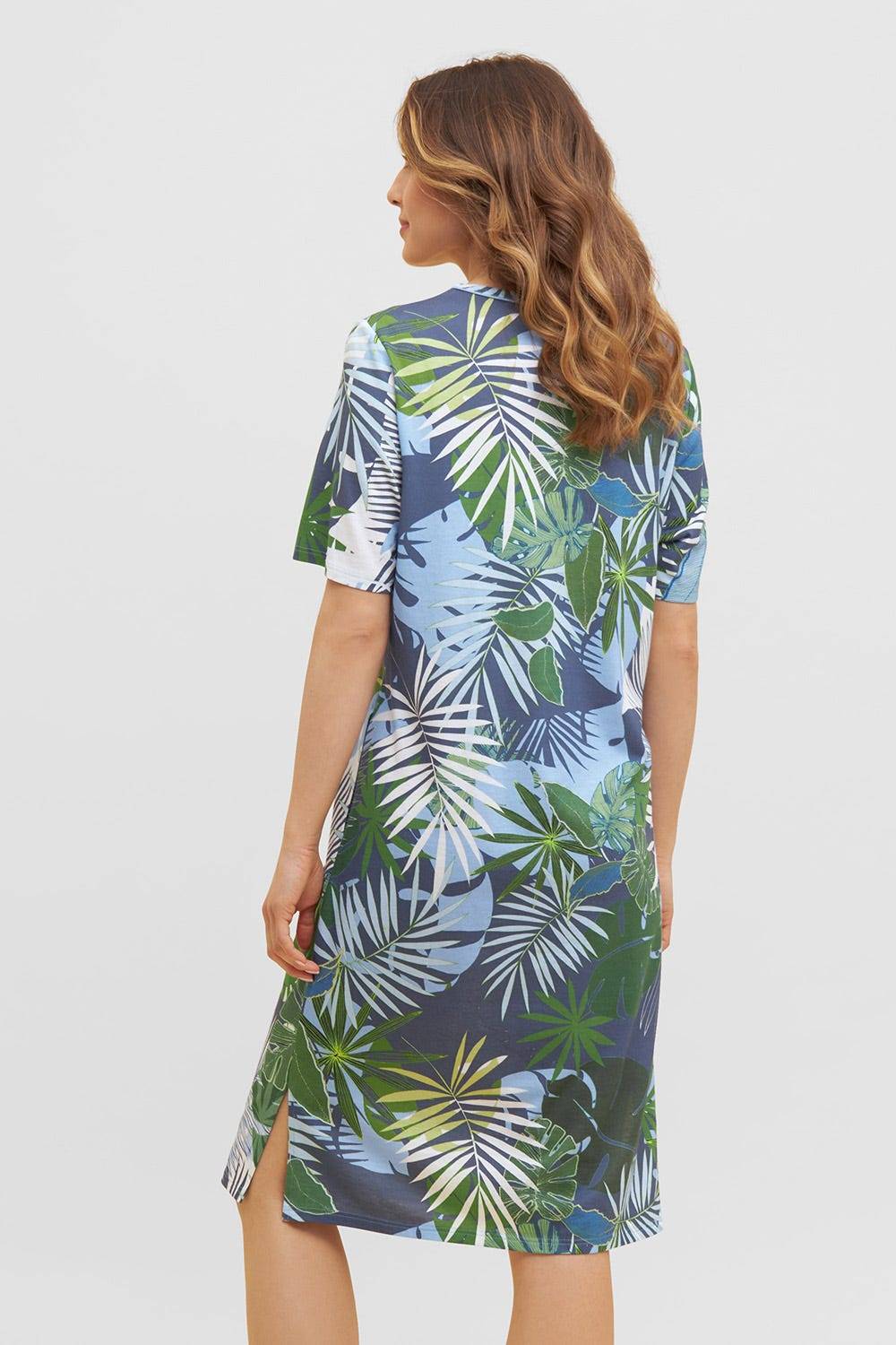 Rösch Nachtkleid im tropischen Palmen-Druck Taschen Baumwolle/Modal Super Sparpreis