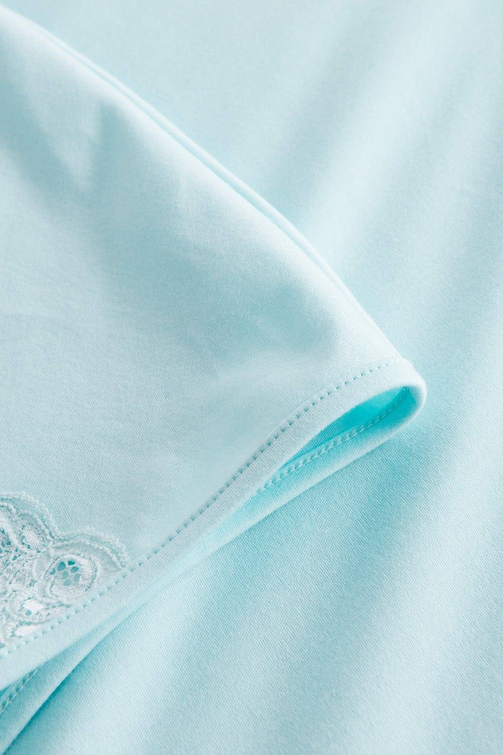 Rösch Pyjama mit feinen Spitzendetails Uni Elegant 100% Baumwolle Letzte 2 Tage
