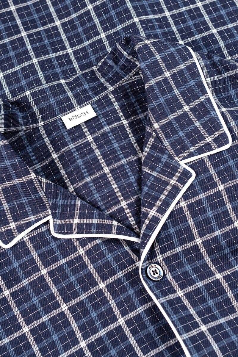 Rösch Herren Pyjama im Web-Karo Klassisch Paspeln 100% Baumwolle Bis zu 60% Rabatt
