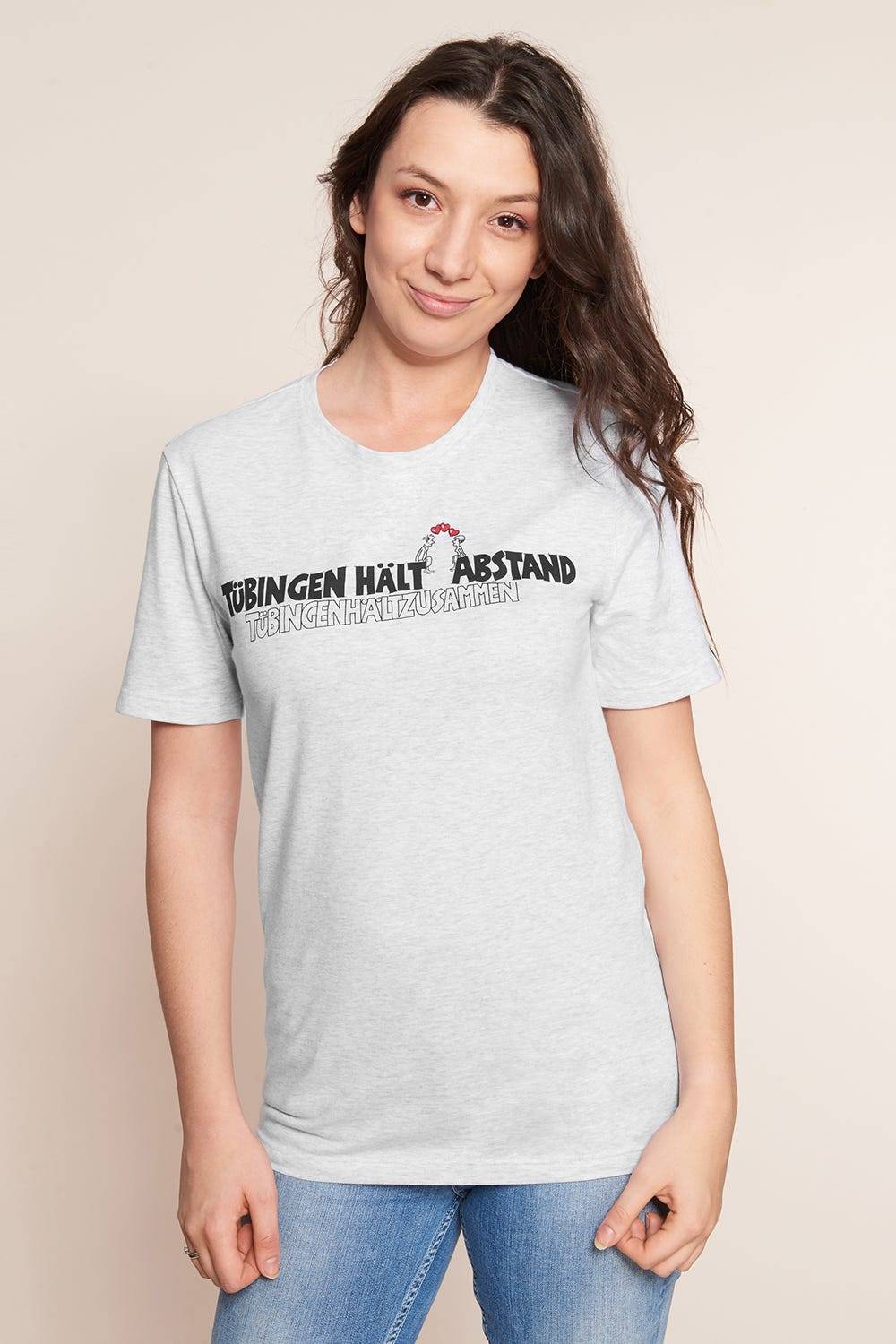 Rösch Charity-Shirt, Limitiertes T-Shirt mit Motivdruck - &quot;Tübingen hält Abstand&quot;