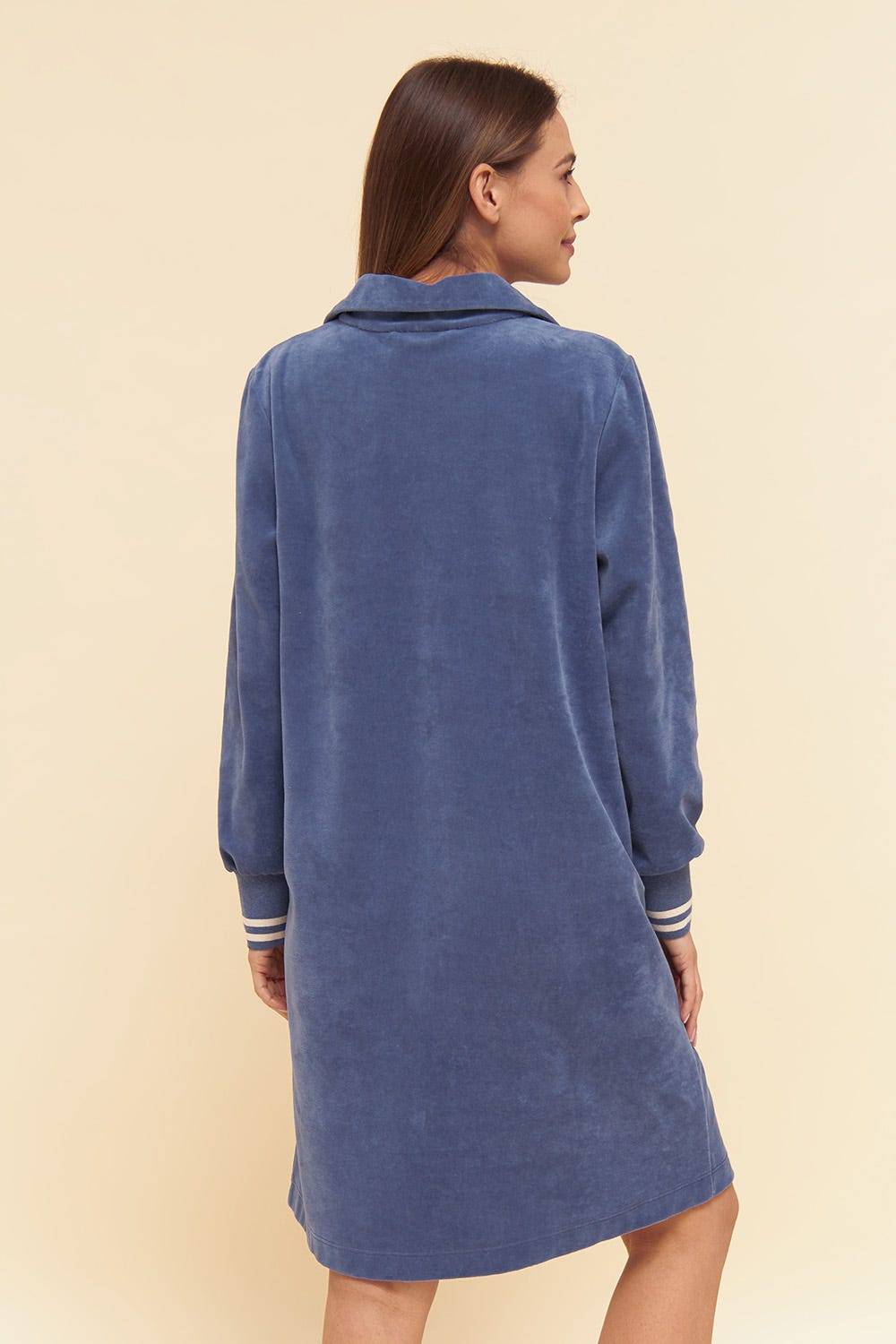 Rösch Morgenmantel aus Nicki Blouson-Style sportive Streifen Stickbündchen Baumwolle/Polyester Discount Store für neue Produkte