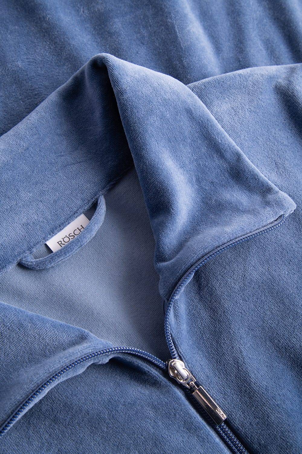 Rösch Morgenmantel aus Nicki Blouson-Style sportive Streifen Stickbündchen Baumwolle/Polyester Discount Store für neue Produkte