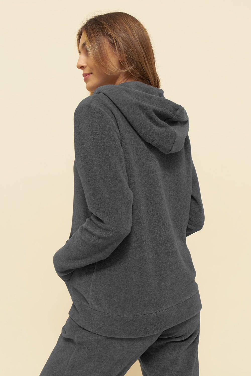 Rösch Hausanzug aus kuscheligem Fleece Hoodie lässig Polyester/Viskose Nur noch ein Tag übrig