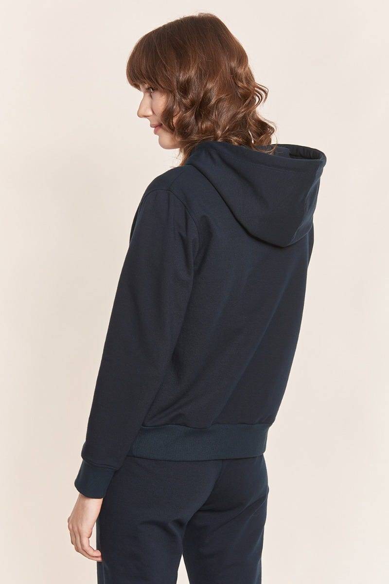 Rösch Sweatjacke mit Logodetail Navyblau Hoodie lässig Baumwolle/Elasthan Rösch thx Riesige Rabatte