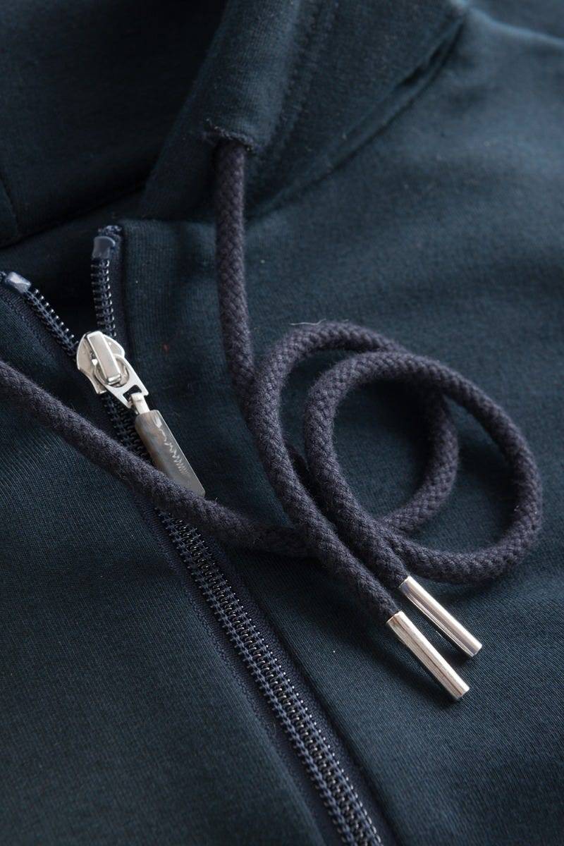 Rösch Sweatjacke mit Logodetail Navyblau Hoodie lässig Baumwolle/Elasthan Rösch thx Riesige Rabatte