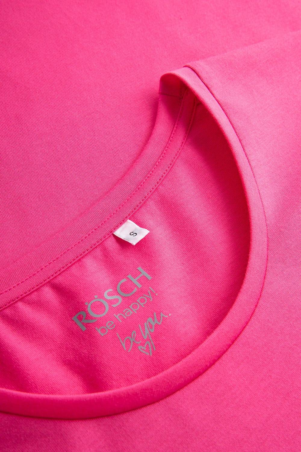 Rösch Nachthemd mit Schriftzug &quot;Think Happy&quot; Pink Kurzarm 100% Baumwolle Black Friday Preise