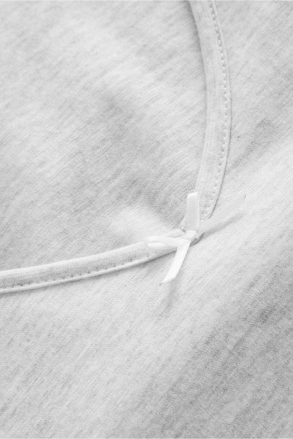 Rösch Pyjama mit Zierschleife und Spitze Grau Langarm 100% Baumwolle Verkauf
