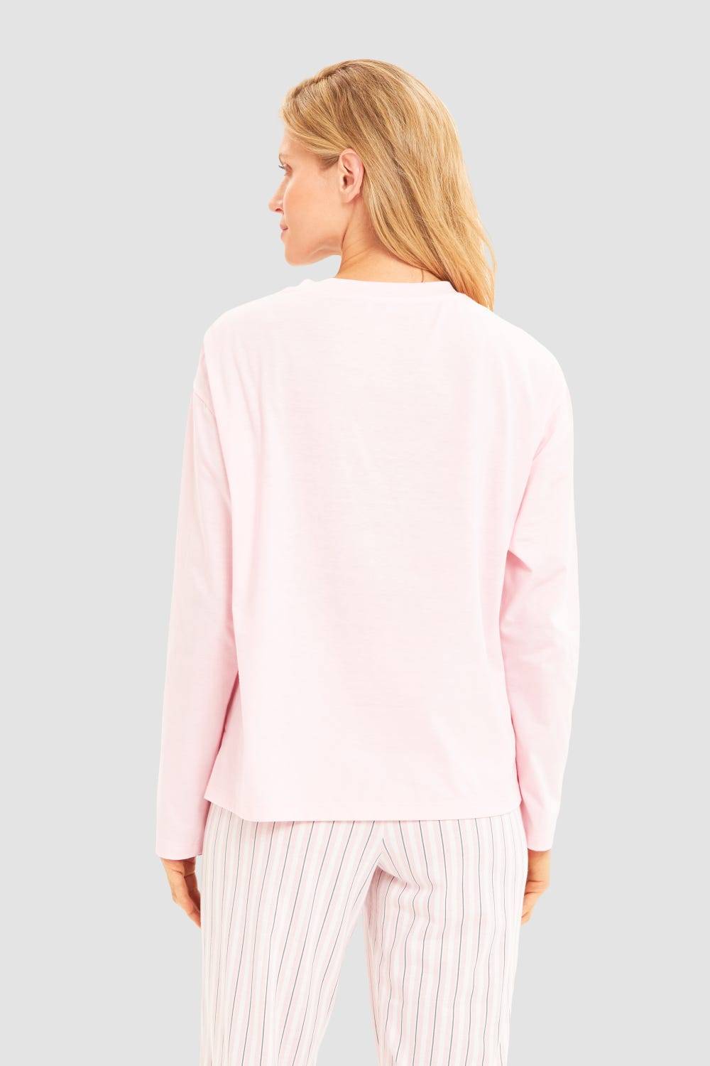 Rösch Basic Pyjamashirt Langarm im sportiven Look Günstiger Verkauf