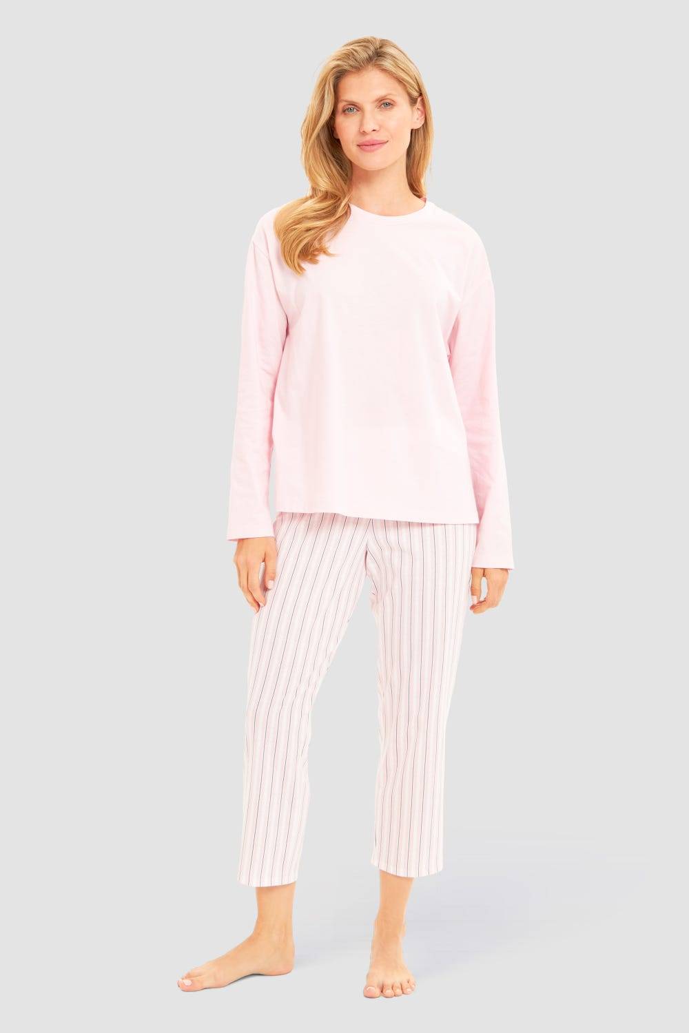 Rösch Basic Pyjamashirt Langarm im sportiven Look Günstiger Verkauf