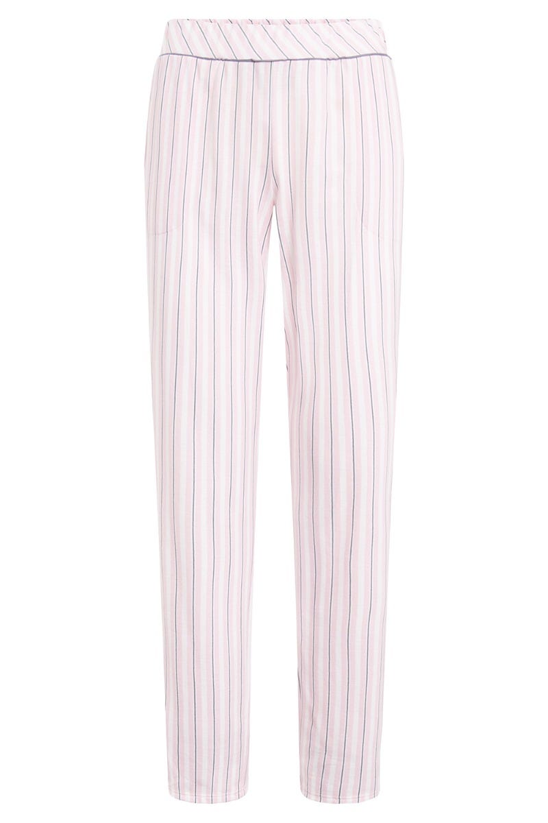 Rösch Basic Pyjamahose Lang im Streifendruck Rosa-Grau Kostenloser Versand