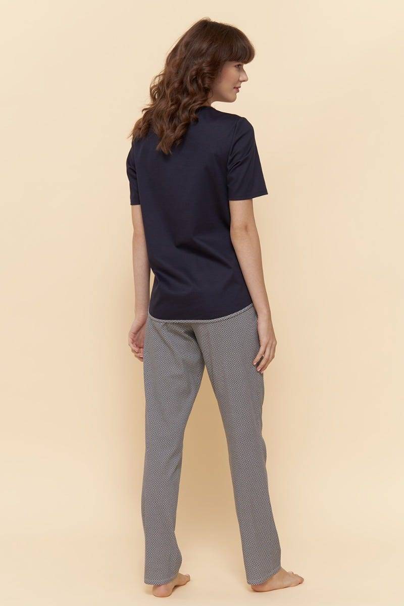 Rösch Pyjama Kurzarm mit Punktedruck dezent pastellfarben 100% Baumwolle Begrenztes Angebot