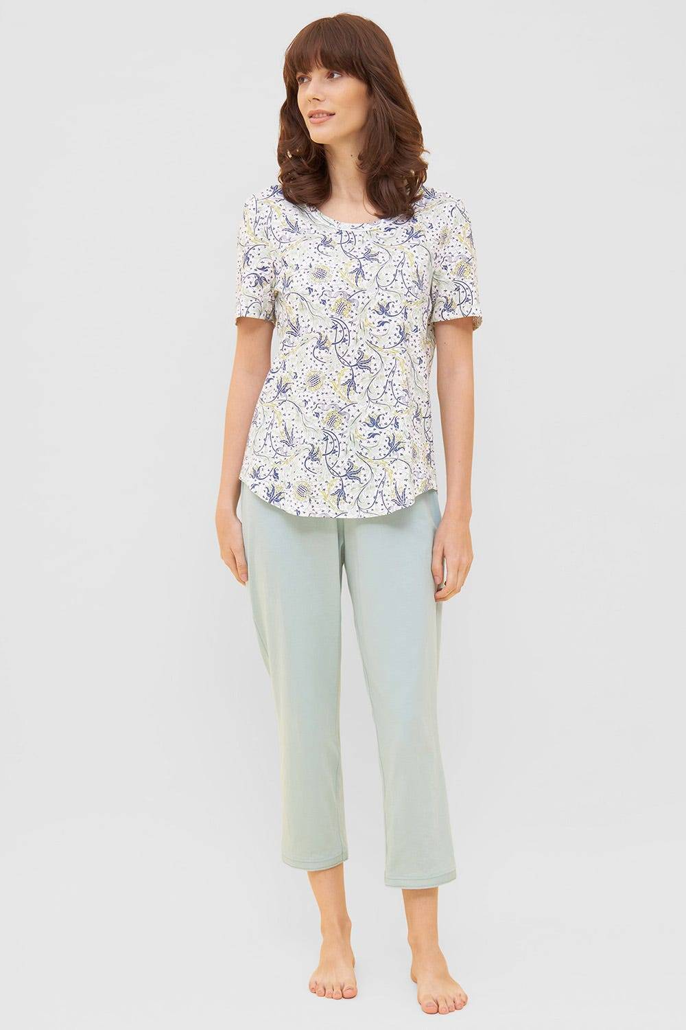 Rösch Basic T-Shirt Kurzarm im floralen Ornament-Print Mix &amp; Match 1884807 Cyber Monday