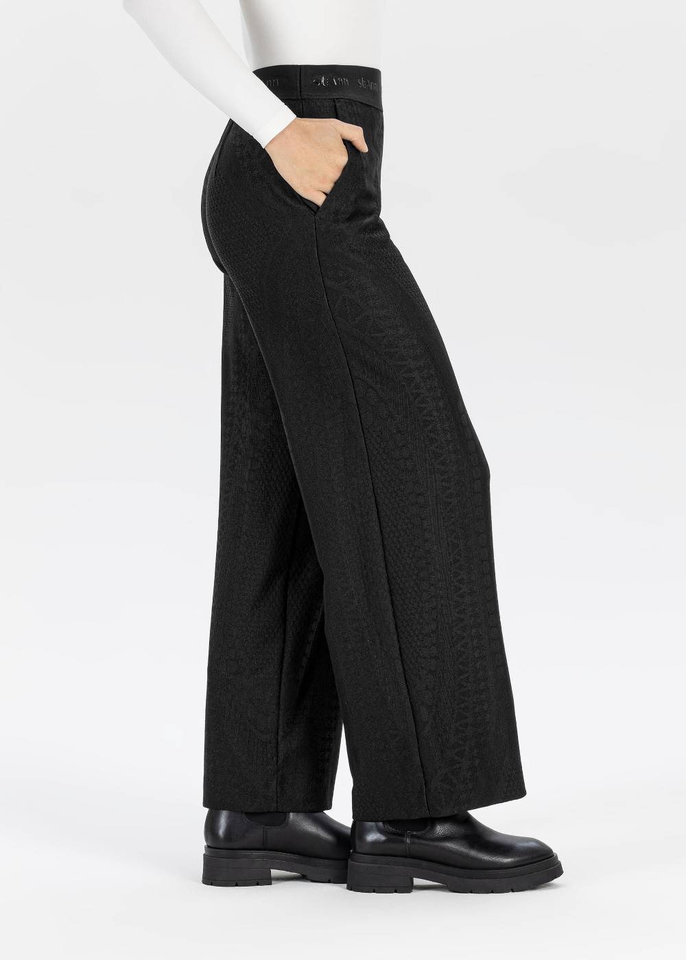 Stehmann Weite Hose Hamatit in Lace Jersey Lagerräumung