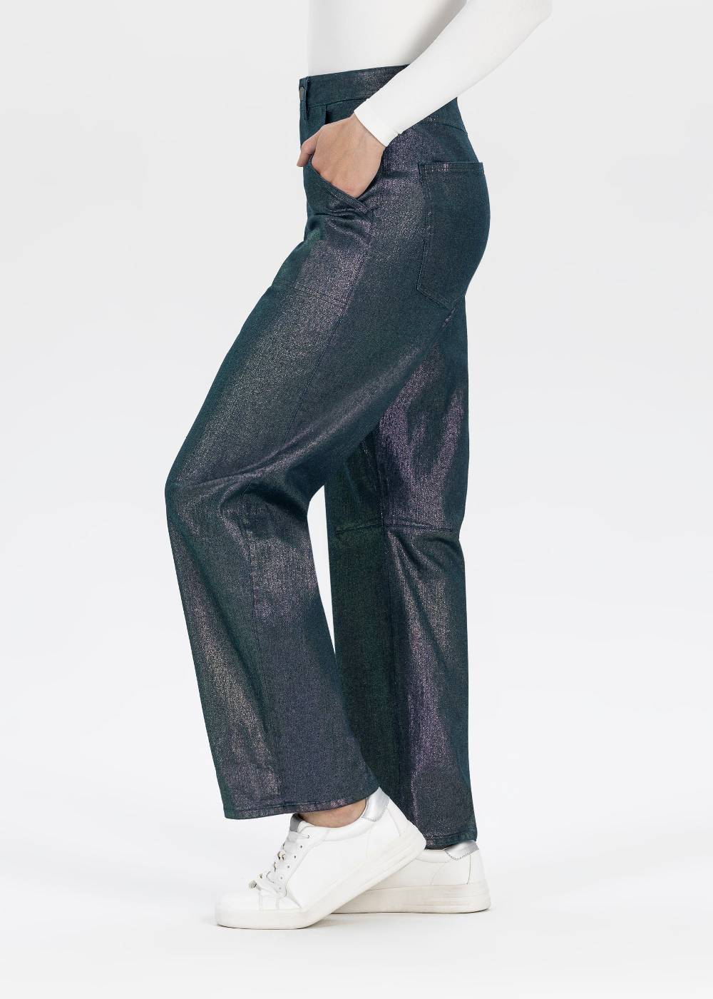 Stehmann 7/8-Hose Fibi in Metallic Look Heißer Verkauf