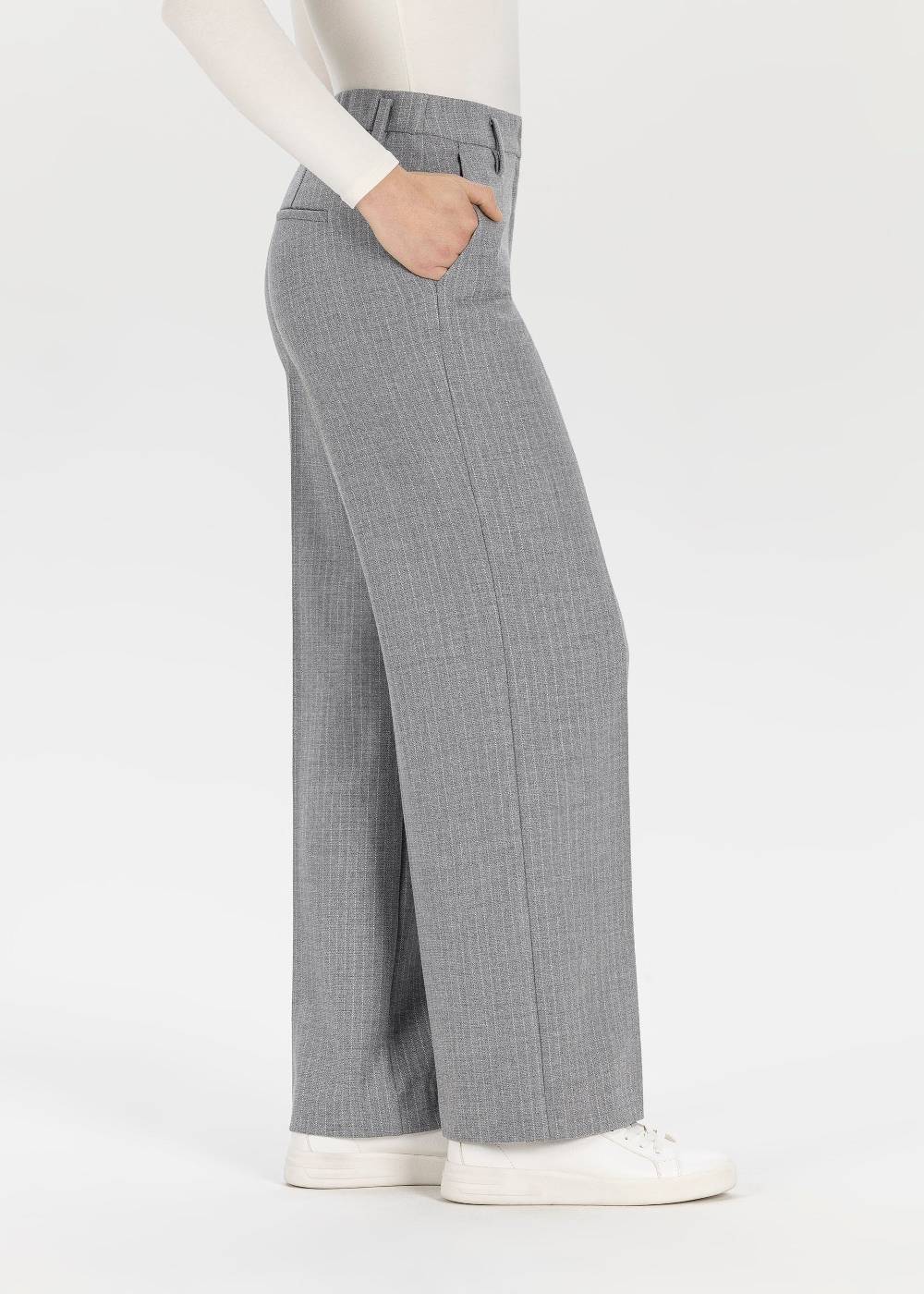 Stehmann Weite Hose Felicia in Pinstripe Wollmischung Online Outlet