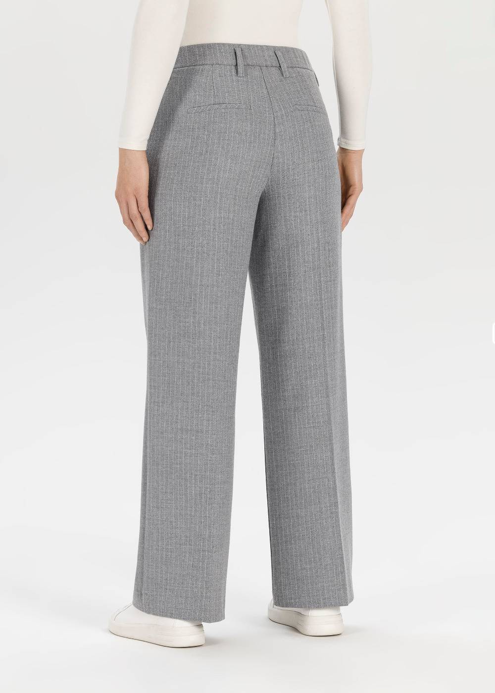 Stehmann Weite Hose Felicia in Pinstripe Wollmischung Online Outlet