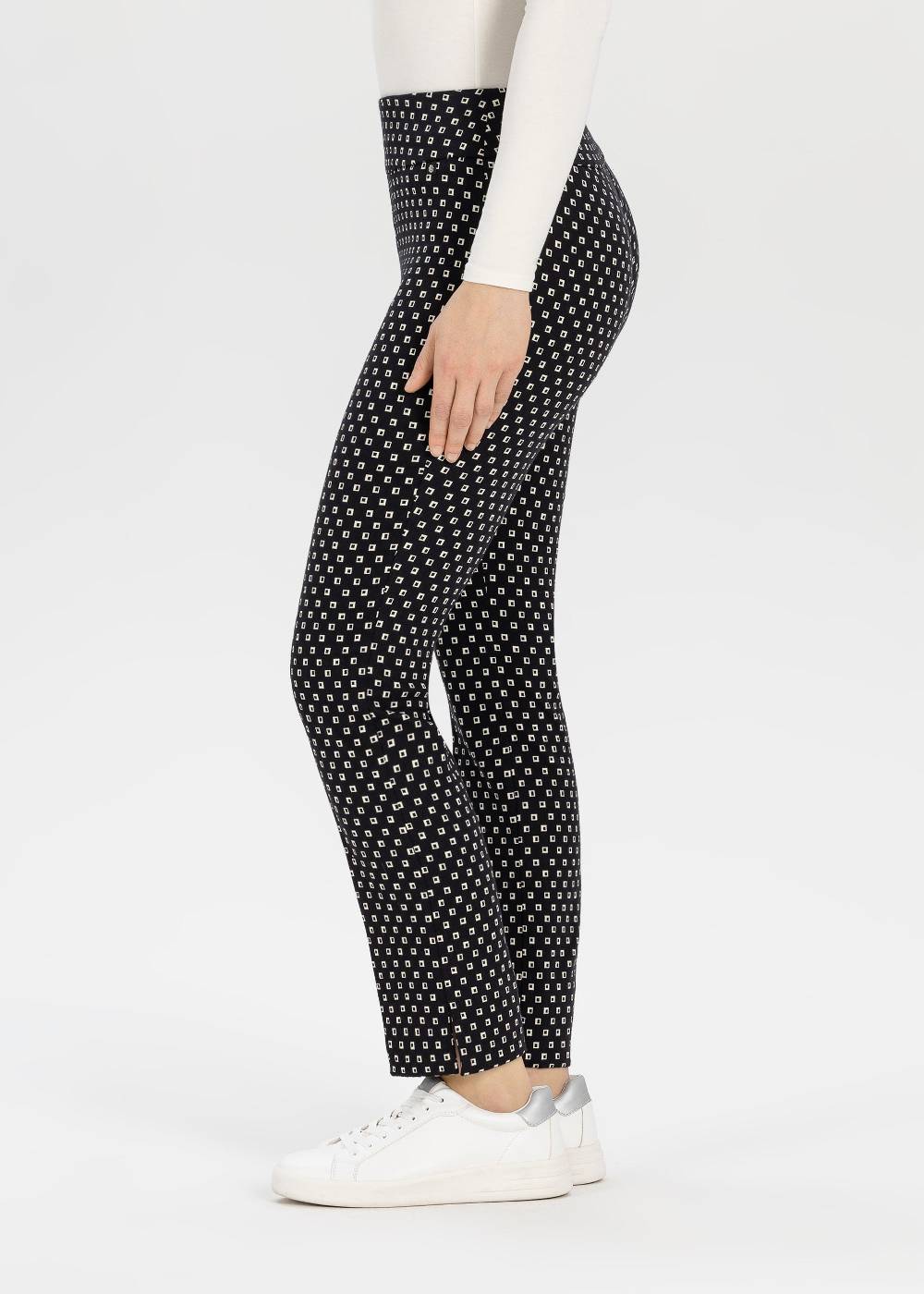 Stehmann 7/8-Hose Ina in Black and White Jacquard Neueste Stile