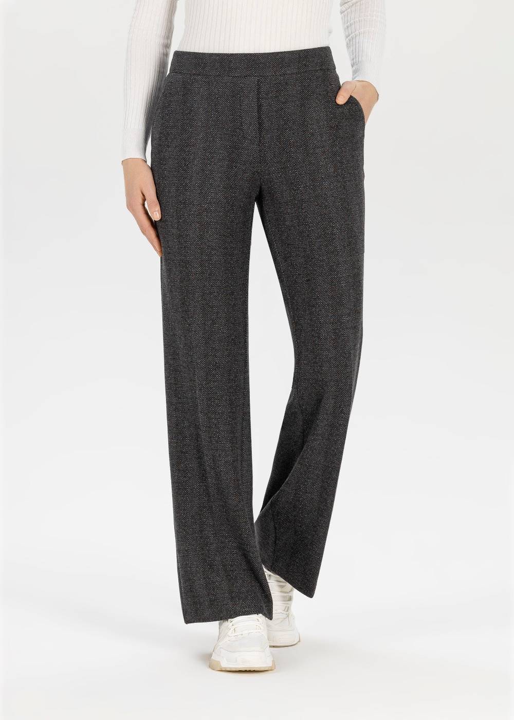 Stehmann Relaxed Hose Flanna in Fluffy Herringbone Qualität Riesige Rabatte
