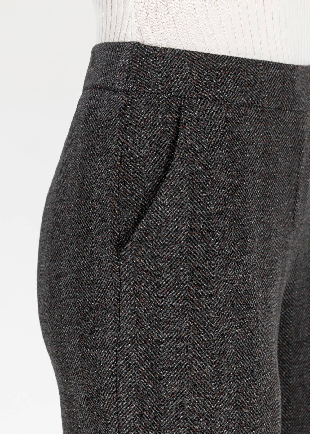 Stehmann Relaxed Hose Flanna in Fluffy Herringbone Qualität Riesige Rabatte