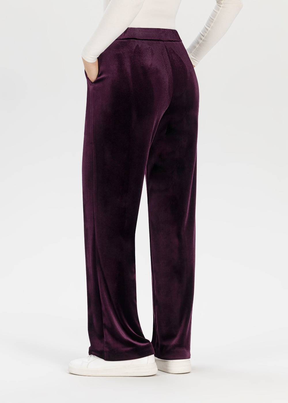 Stehmann Relaxed Hose Flanna in Shiny Velvet Clearance-Verkauf