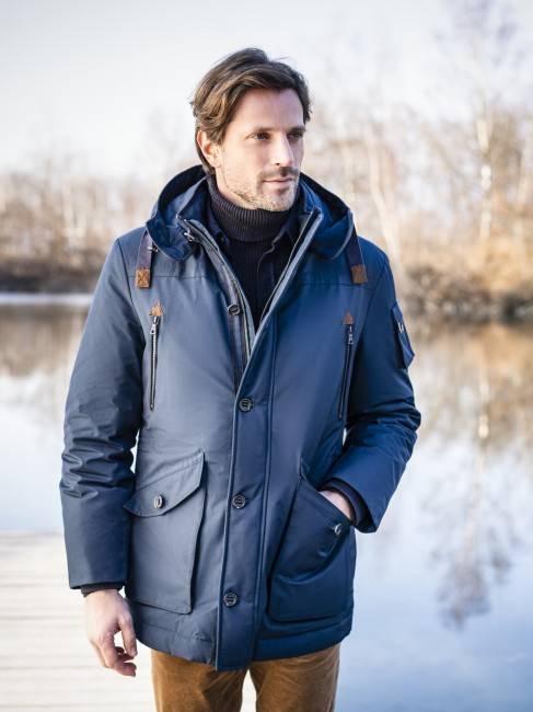 Steinbock Sportlicher Echt-Daunenparka mit Soft-Membrane und abknöpfbarer Kapuze Günstig kaufen