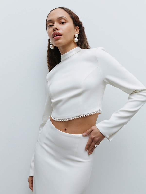 Fleur by Kaviar Gauche Fleur by Kaviar Gauche Bluse 'Bridal' in Weiß Cyber Monday