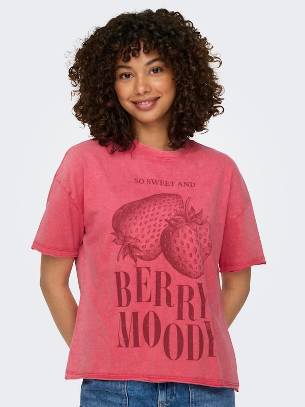 ONLY ONLY T-Shirt 'KINNA' in Kirschrot Rotmeliert Online Outlet