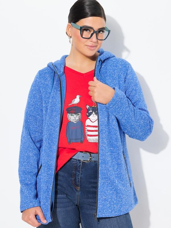 Ulla Popken Ulla Popken Fleecejacke in Blau Zeitbegrenzte Promotion