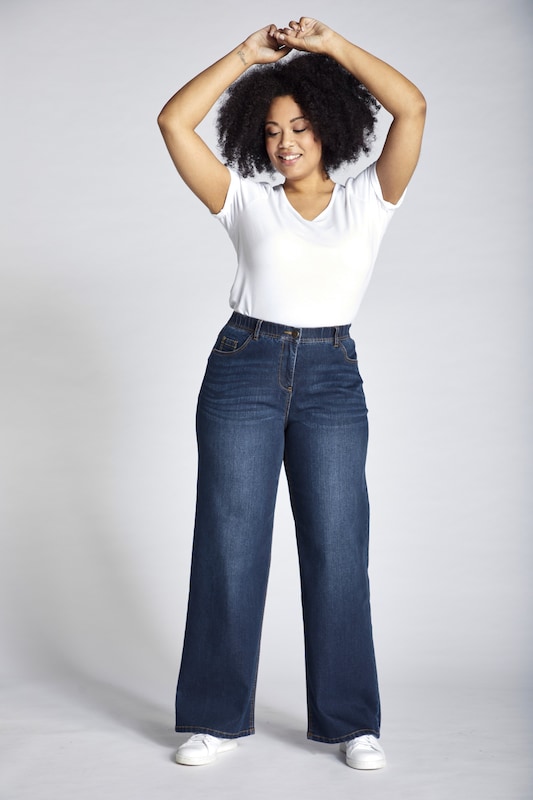 Ulla Popken Ulla Popken Wide Leg Jeans in Dunkelblau Discount Store für neue Produkte