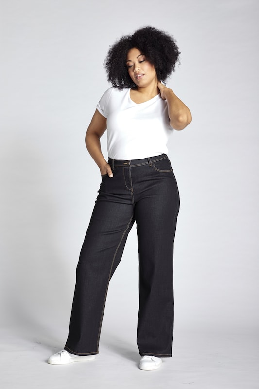 Ulla Popken Ulla Popken Wide Leg Jeans in Nachtblau Riesige Rabatte