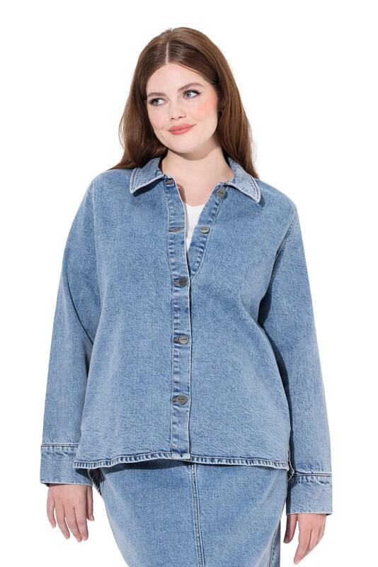 Ulla Popken Ulla Popken Jacke (GOTS) in Blue Denim 50% Rabatt für begrenzte Zeit