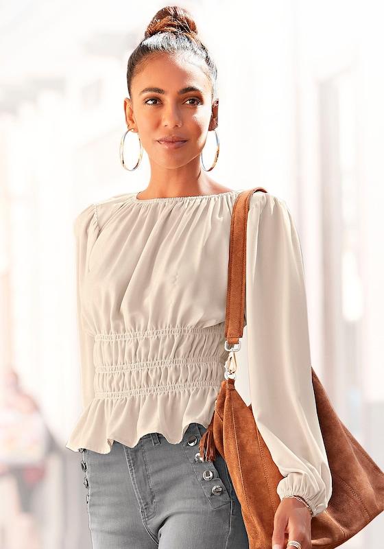 LASCANA LASCANA Bluse in Creme Begrenztes Angebot