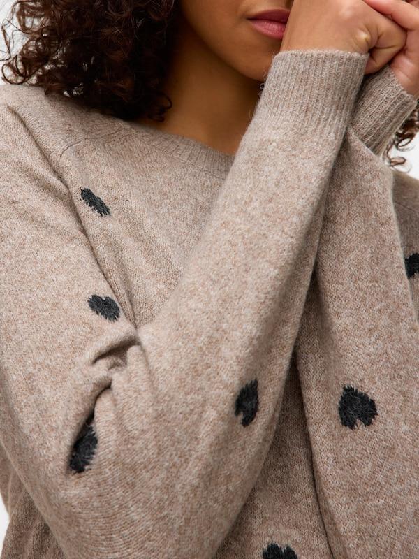 VERO MODA VERO MODA Pullover 'VMDOFFY INTARSIA' in Taupe Kostenlose Rückgabe