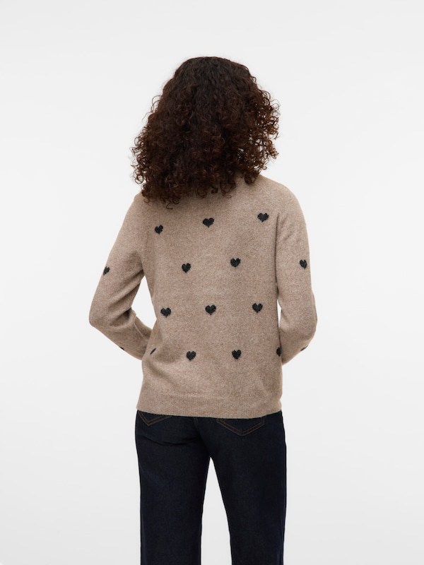VERO MODA VERO MODA Pullover 'VMDOFFY INTARSIA' in Taupe Kostenlose Rückgabe