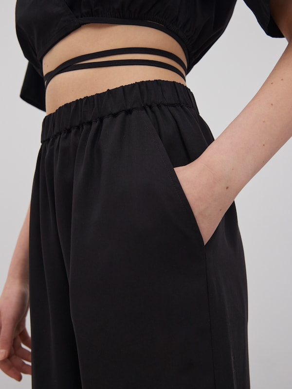 EDITED EDITED Wide Leg Hose 'Nona' in Schwarz VIP-Rabatte