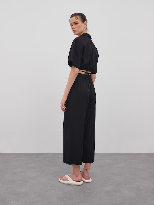 EDITED EDITED Wide Leg Hose 'Nona' in Schwarz VIP-Rabatte
