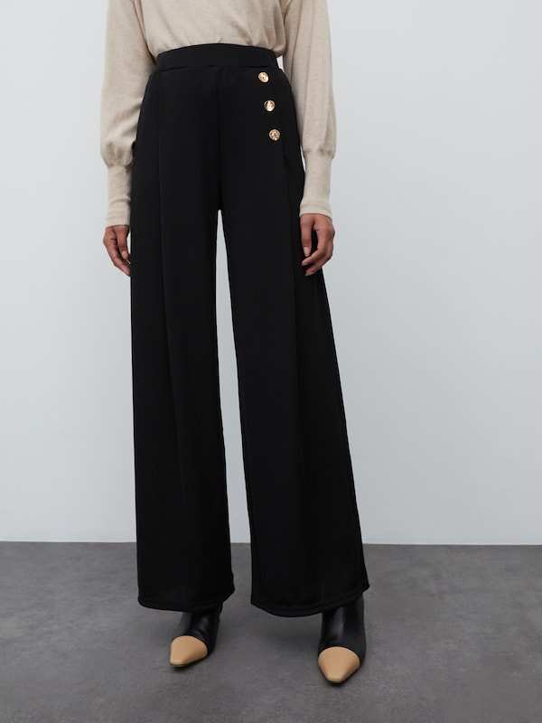 EDITED EDITED Wide Leg Hose 'Jamie' in Schwarz Bis zu 50% Rabatt