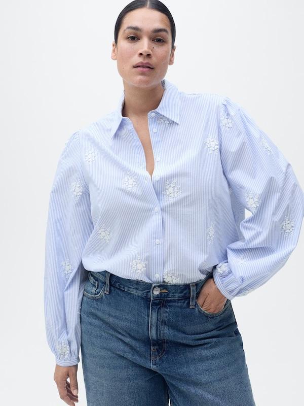 MANGO MANGO Bluse 'PALOMA' in Hellblau Sonderangebot der Fabrik